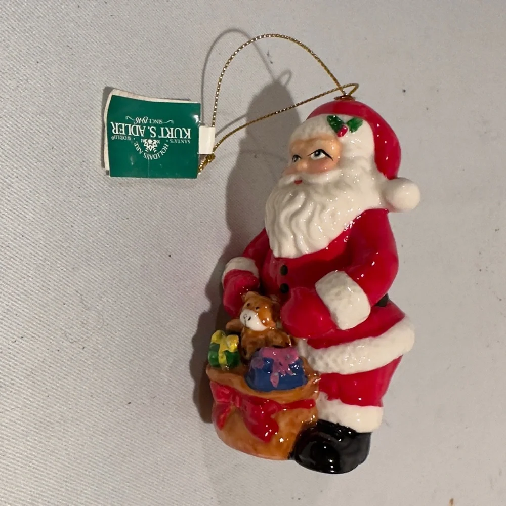 Vintage Kurt Adler Santa Clause Ceramic Christmas Ornament Ceramic